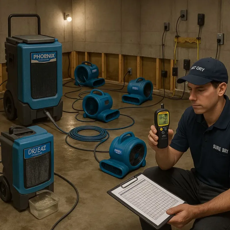 Structural Drying and Dehumidification process in Washington County, ME
